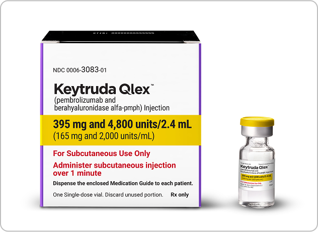 A Single Dose Vial of KEYTRUDA QLEX™ (pembrolizumab and berahyaluronidase alfa-pmph) With a Yellow Cap