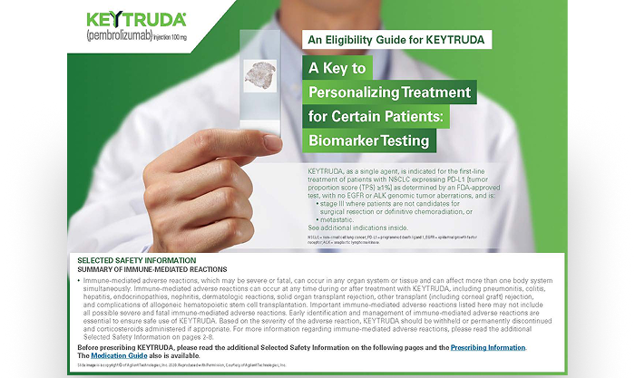 Download a Biomarker Eligibility Brochure for Treatment With KEYTRUDA® (pembrolizumab)