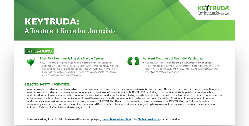 Download an Urologist Guide to Select Indications, MOA, and Dosing Information for KEYTRUDA® (pembrolizumab)