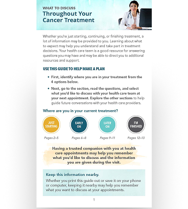 Download a Guide on What to Discuss With Your Doctor Throughout Cancer Treatment